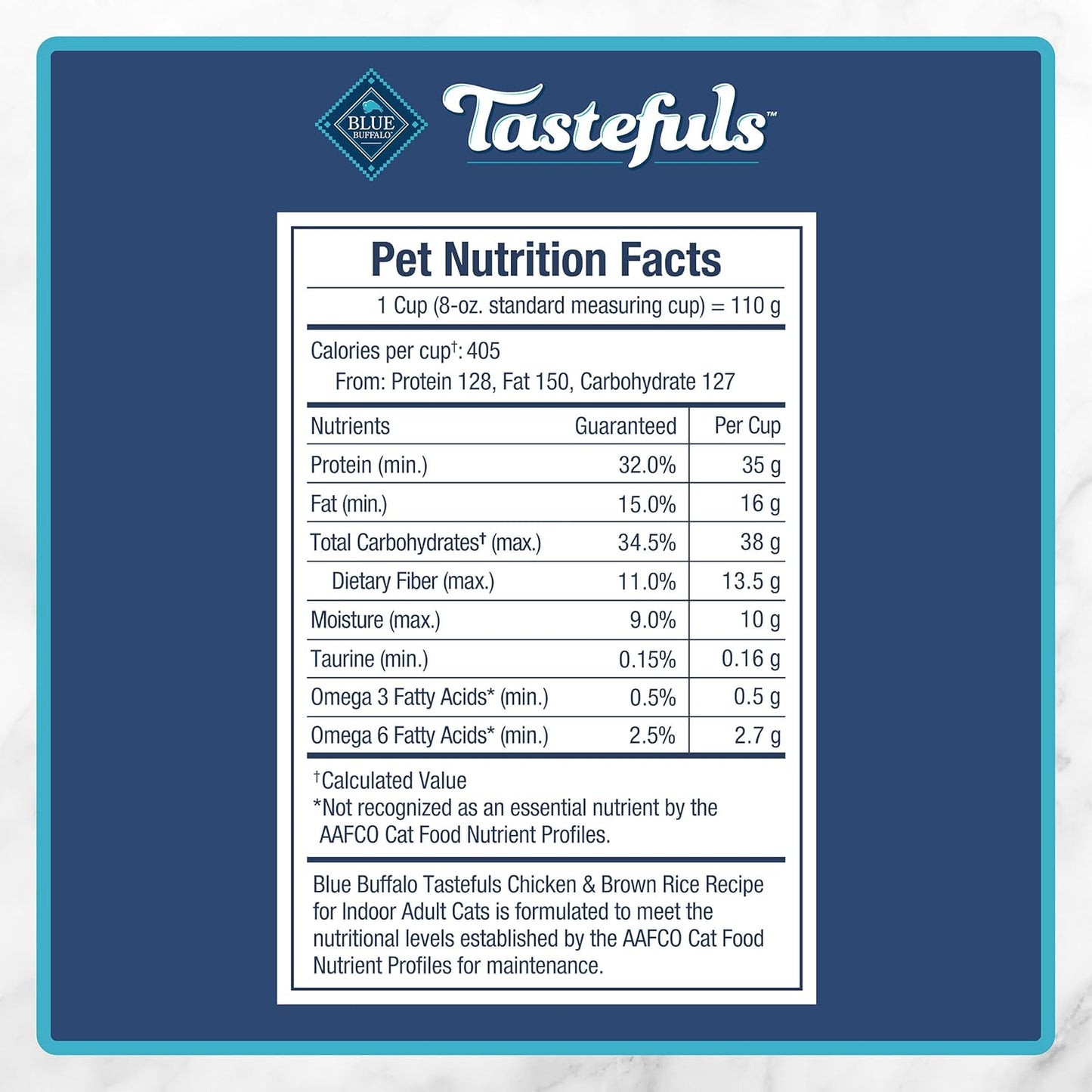 Tastefuls Natural Dry Food for Adult Indoor Cats, Chicken & Brown Rice Recipe, 15-Lb Bag